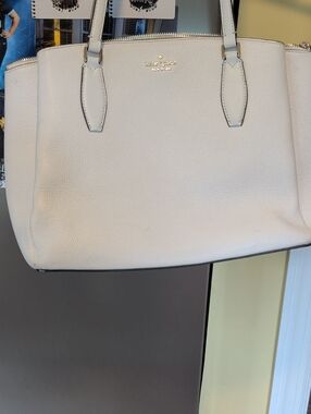 kate spade Pebbled Cream Leather Tote